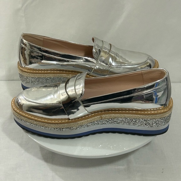 Aldo - Metallic Silver Platform Loafers - Picture 8 of 12